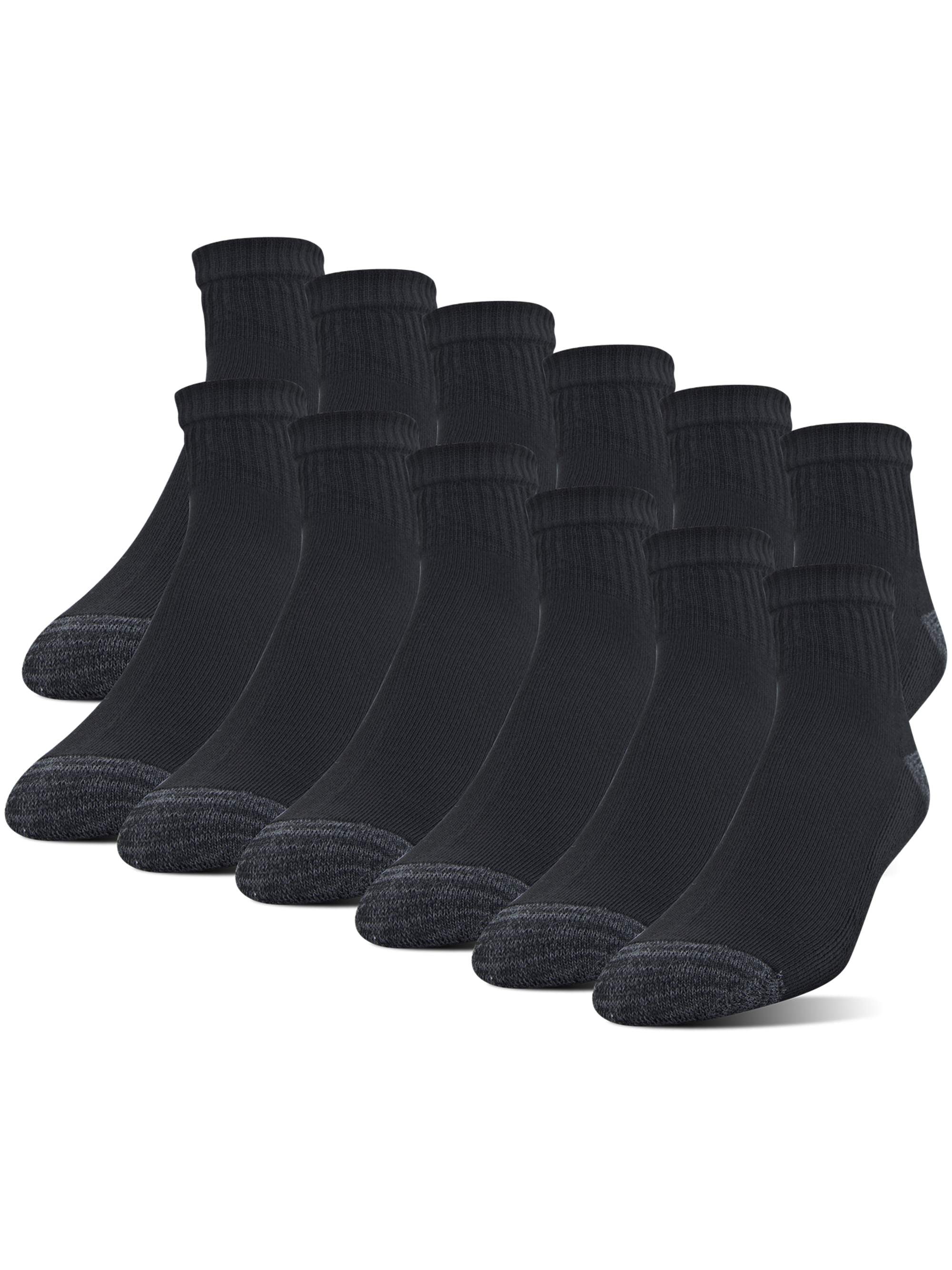 Gildan Adult Men's Half Cushion Terry Foot Bed Ankle Casual Socks, OS One Size, 12-Pack
