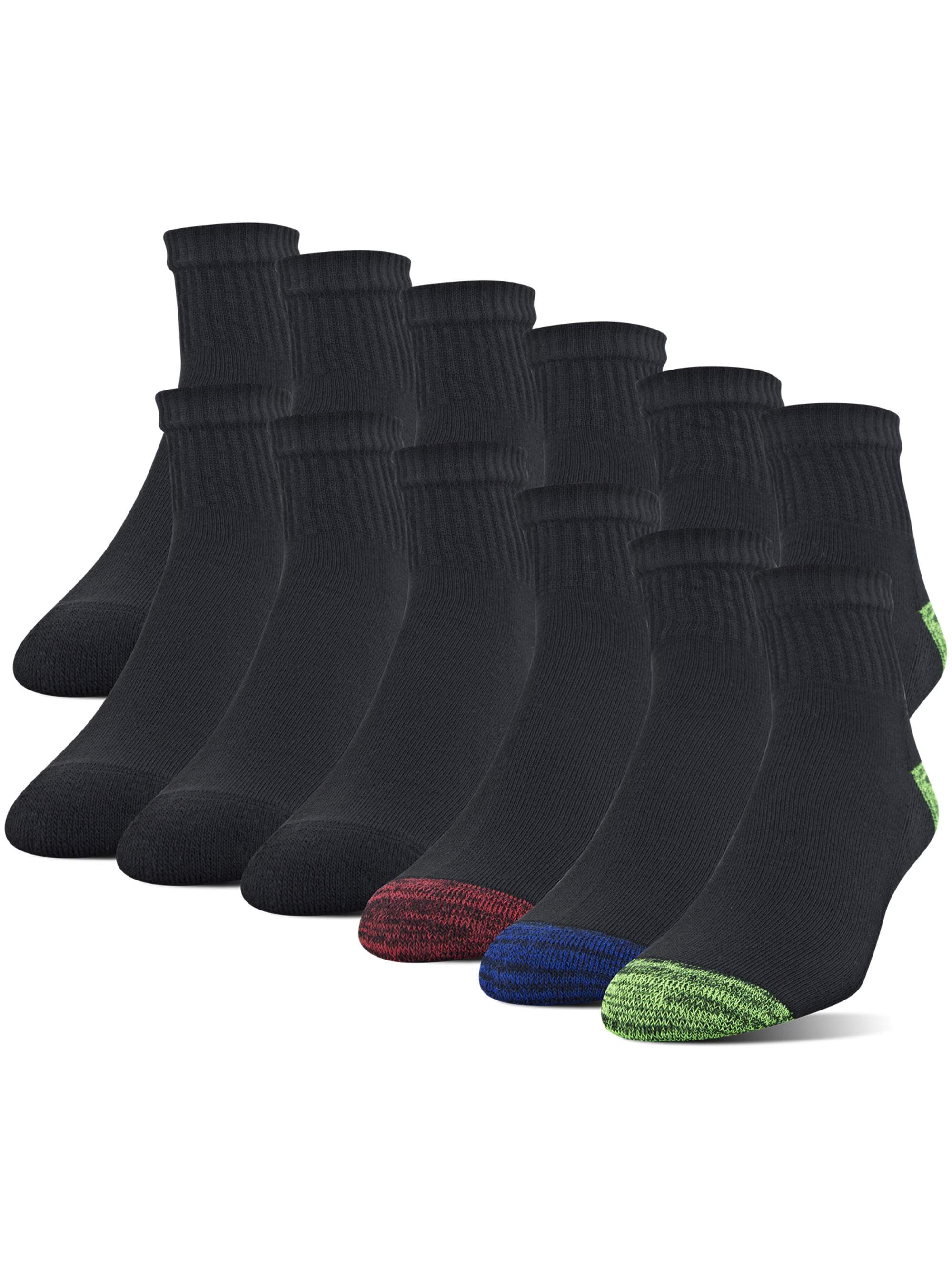 Gildan Adult Men's Half Cushion Terry Foot Bed Ankle Casual Socks, OS One Size, 12-Pack