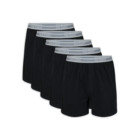Gildan Adult Men's Knit Boxers, 5-Pack, Sizes S-2XL, 4" Inseam