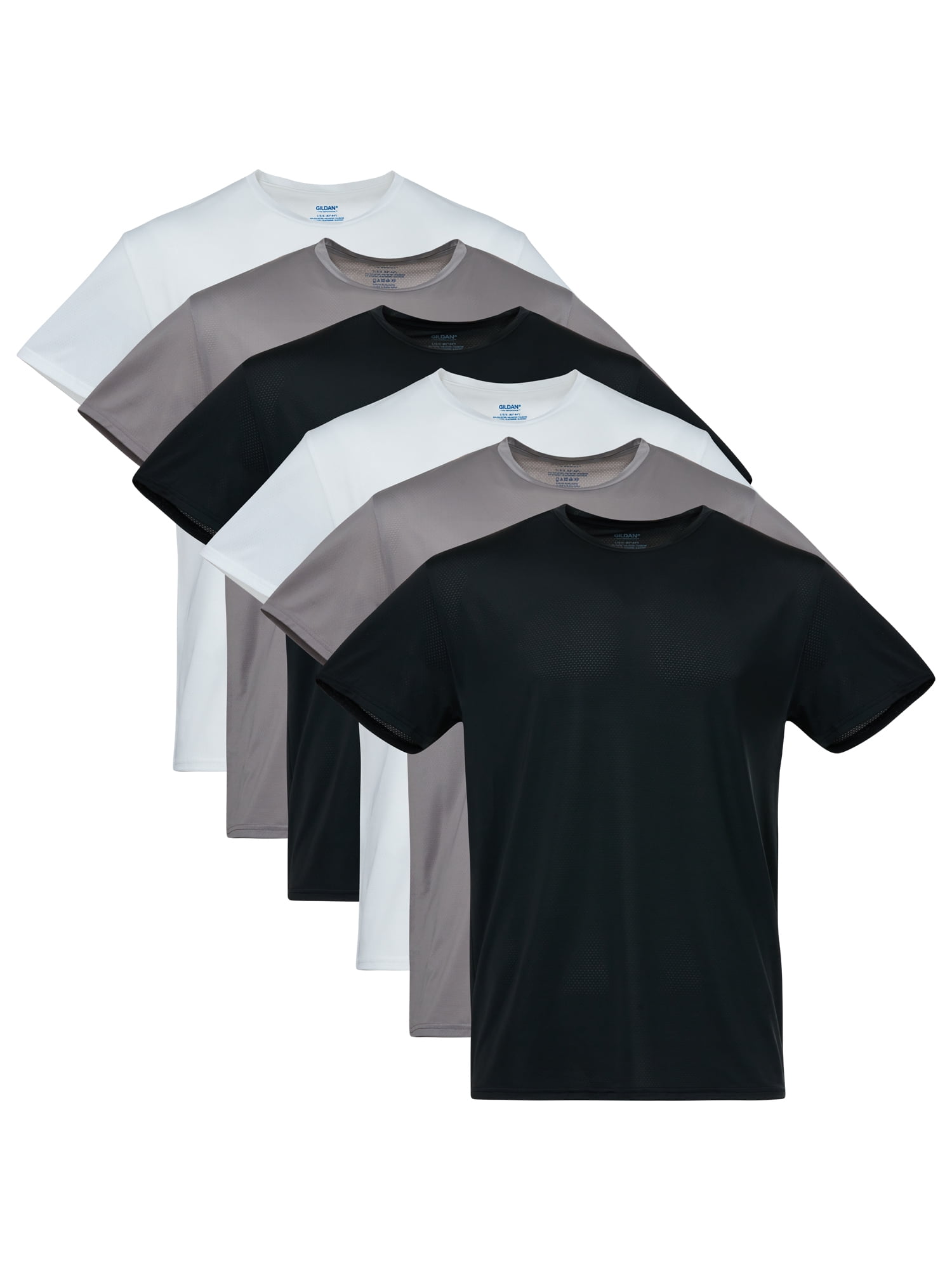 Gildan Men's Performance EZ Breeze Crew Tees, 6-Pack, Sizes S-2X