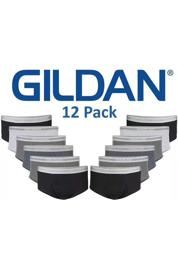 Adult Men's Premium Cotton Briefs, 12-Pack, Sizes S-2XL