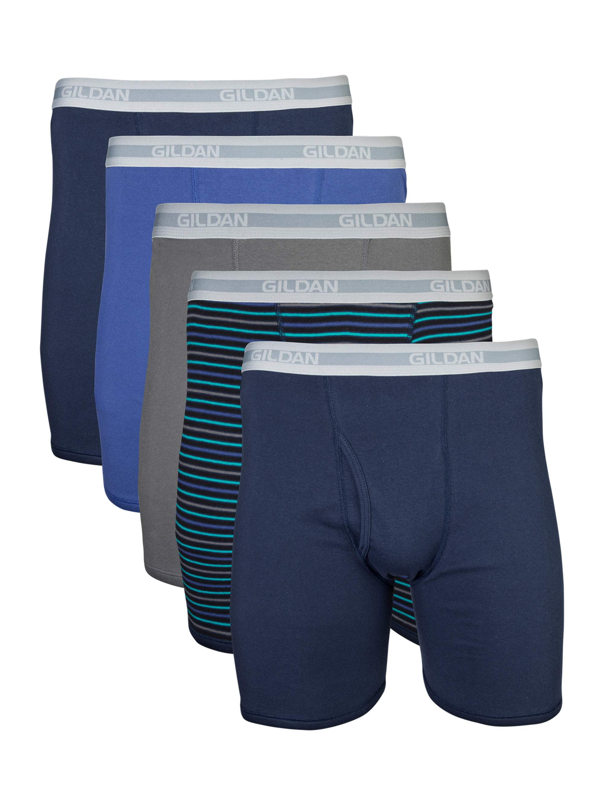 Gildan Adult Men's Regular Leg Boxer Briefs, 5-Pack, Sizes S-2XL, 6 Inseam