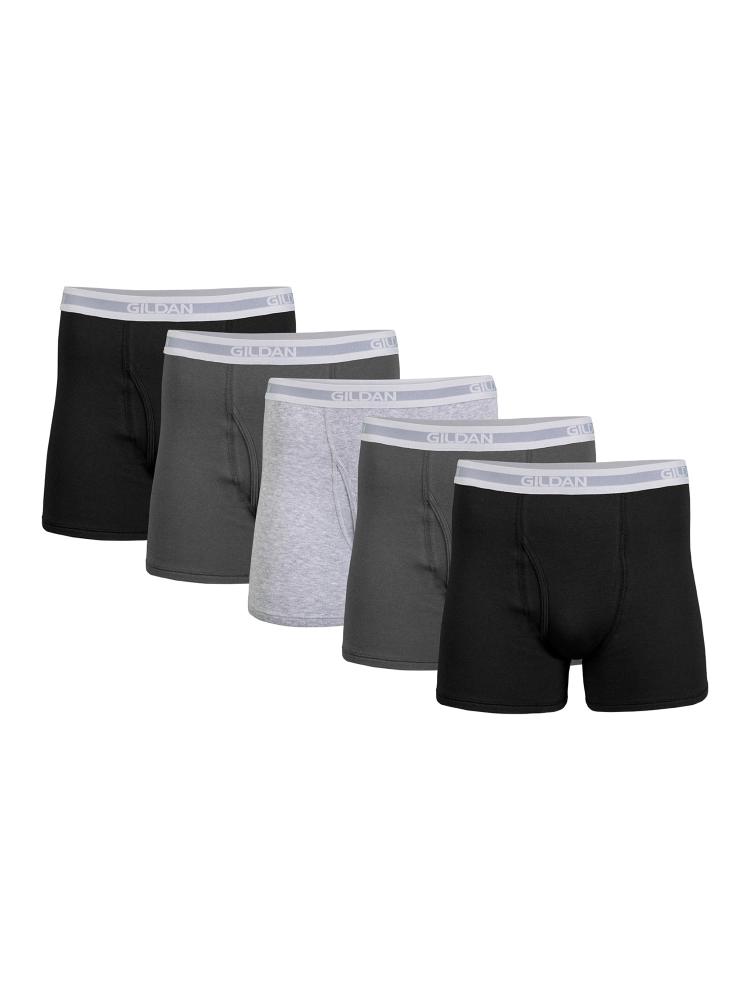 Gildan Adult Men's Regular Leg Boxer Briefs, 5-Pack, Sizes S-2XL, 6 Inseam  