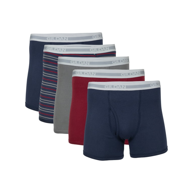 Gildan Men's Regular Leg Boxer Brief 5 Pack 