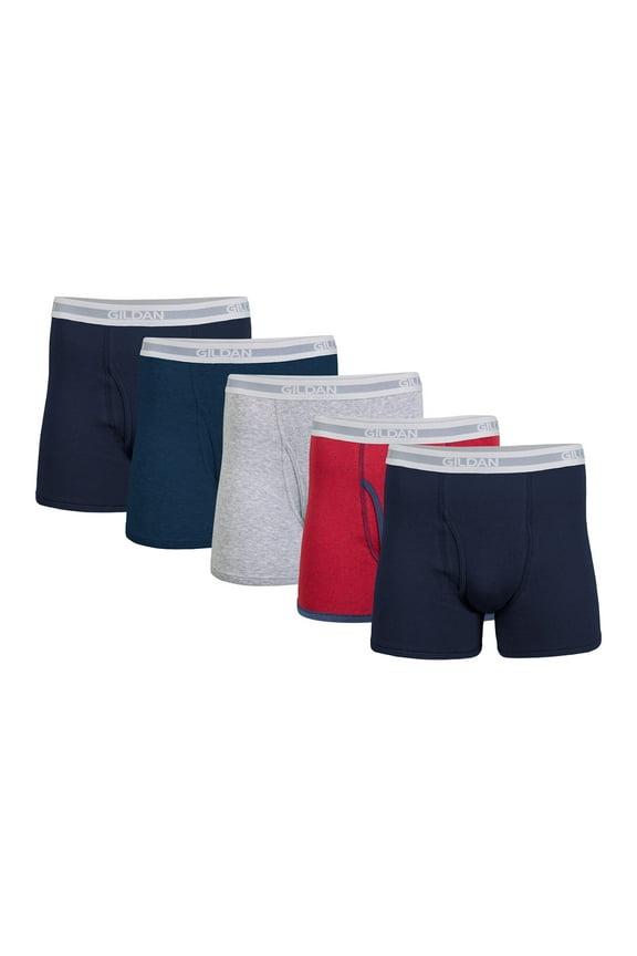 Adult Men's Short Leg Boxer Briefs, 5-Pack, Sizes S-2XL, 3" Inseam