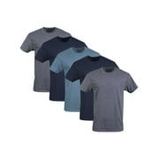 Gildan Mens Short Sleeve Crew T-Shirts Assorted Color T-Shirt up to 2XL, 5-Pack, 2X-Large, Navy, Heather Navy, Indigo Blue