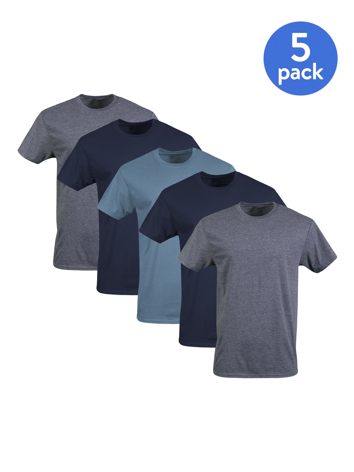Gildan Adult Men's Short Sleeve Crew Assorted Color T-Shirt, 5-Pack ...