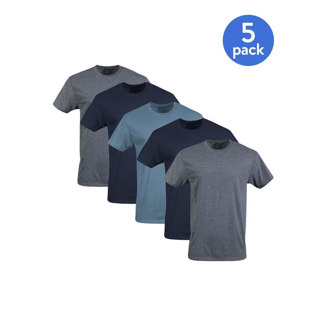Gildan Adult Men's Short Sleeve Crew Assorted Color T-Shirt, 5-Pack ...