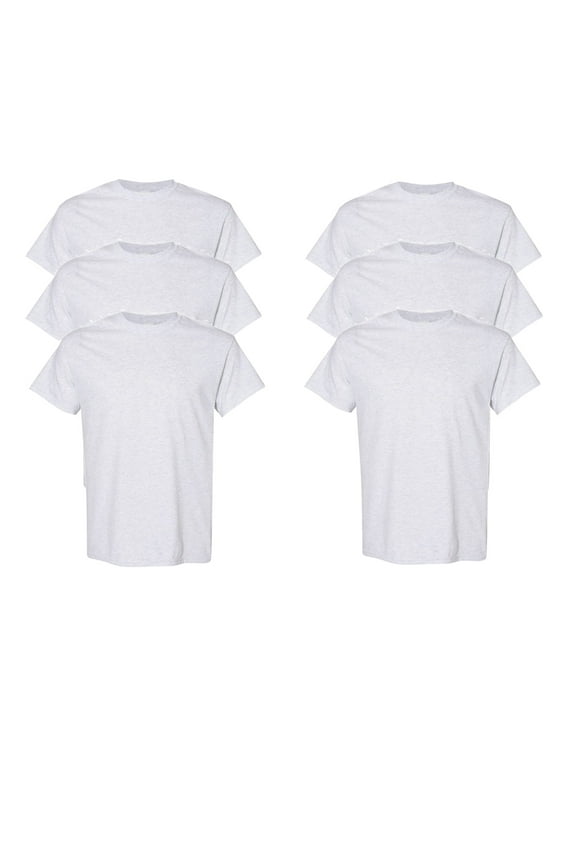Adult Men's Short Sleeve Crew Neck T-Shirt, 6-Pack,