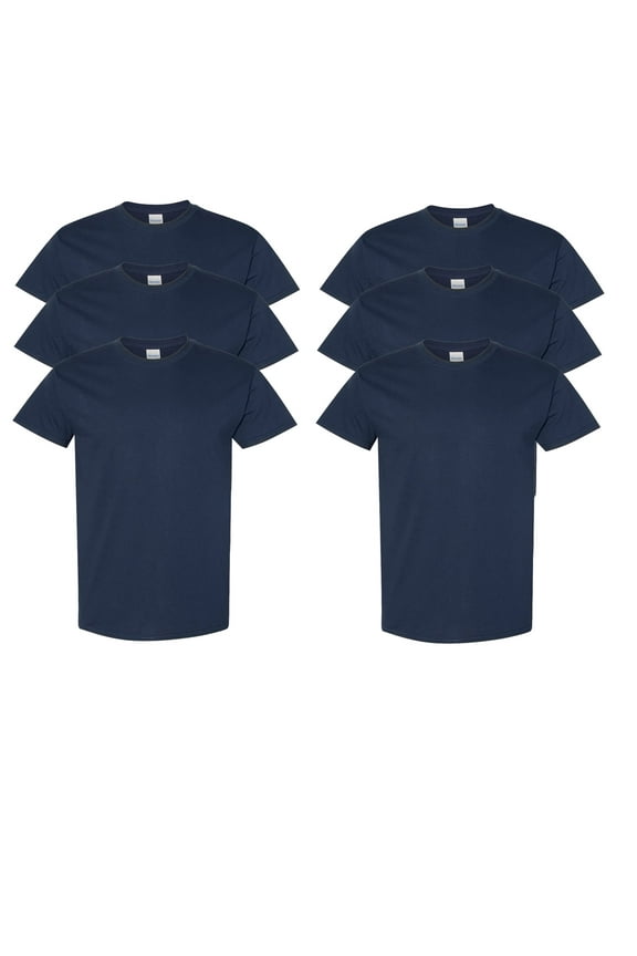 Adult Men's Short Sleeve Crew Neck T-Shirt, 6-Pack,