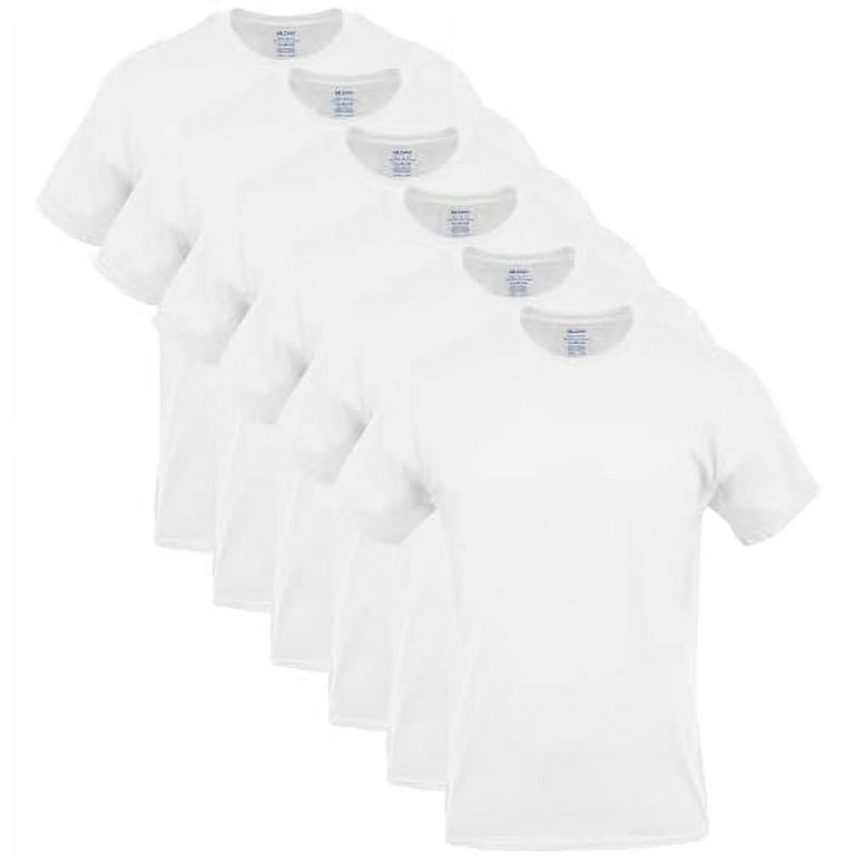 Gildan Men's White T-Shirt, Short Sleeve Crew, 6-Pack, Sizes S-2XL