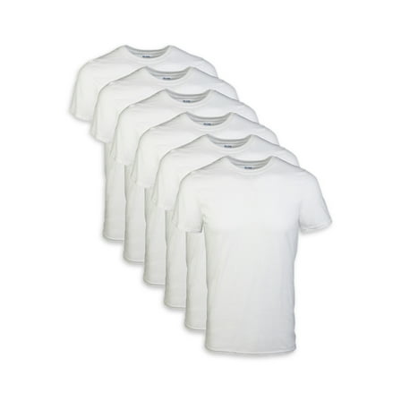 Gildan Adult Men's Short Sleeve Crew White T-Shirt, 6-Pack, Sizes S-2XL
