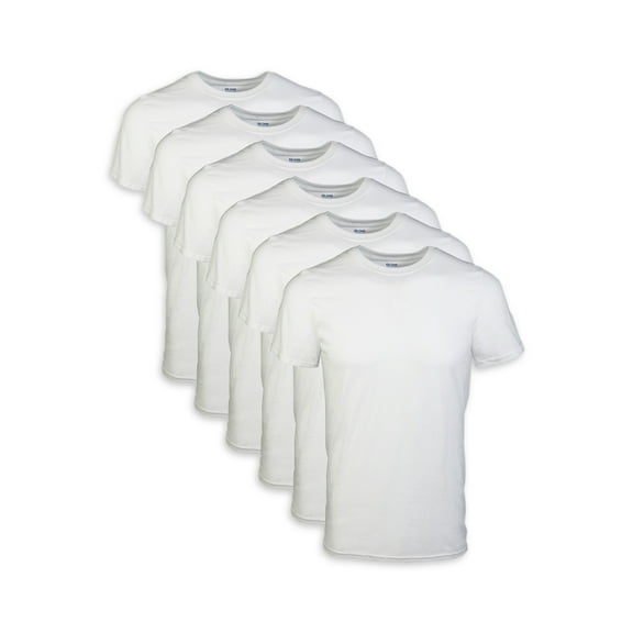 Gildan Adult Men's Short Sleeve Crew White T-Shirt, 6-Pack, Sizes S-2XL