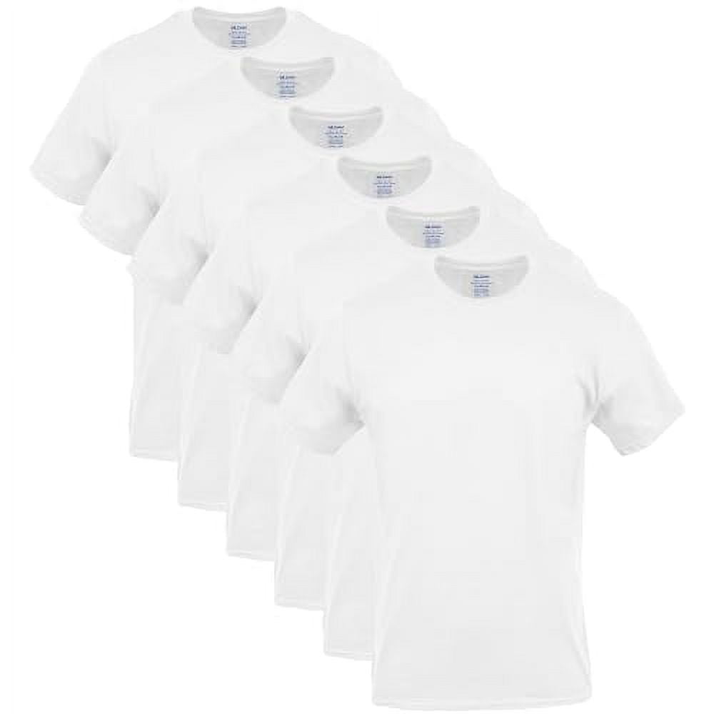 Adult Men's Short Sleeve Crew White T-Shirt, 6-Pack, Sizes S-2XL