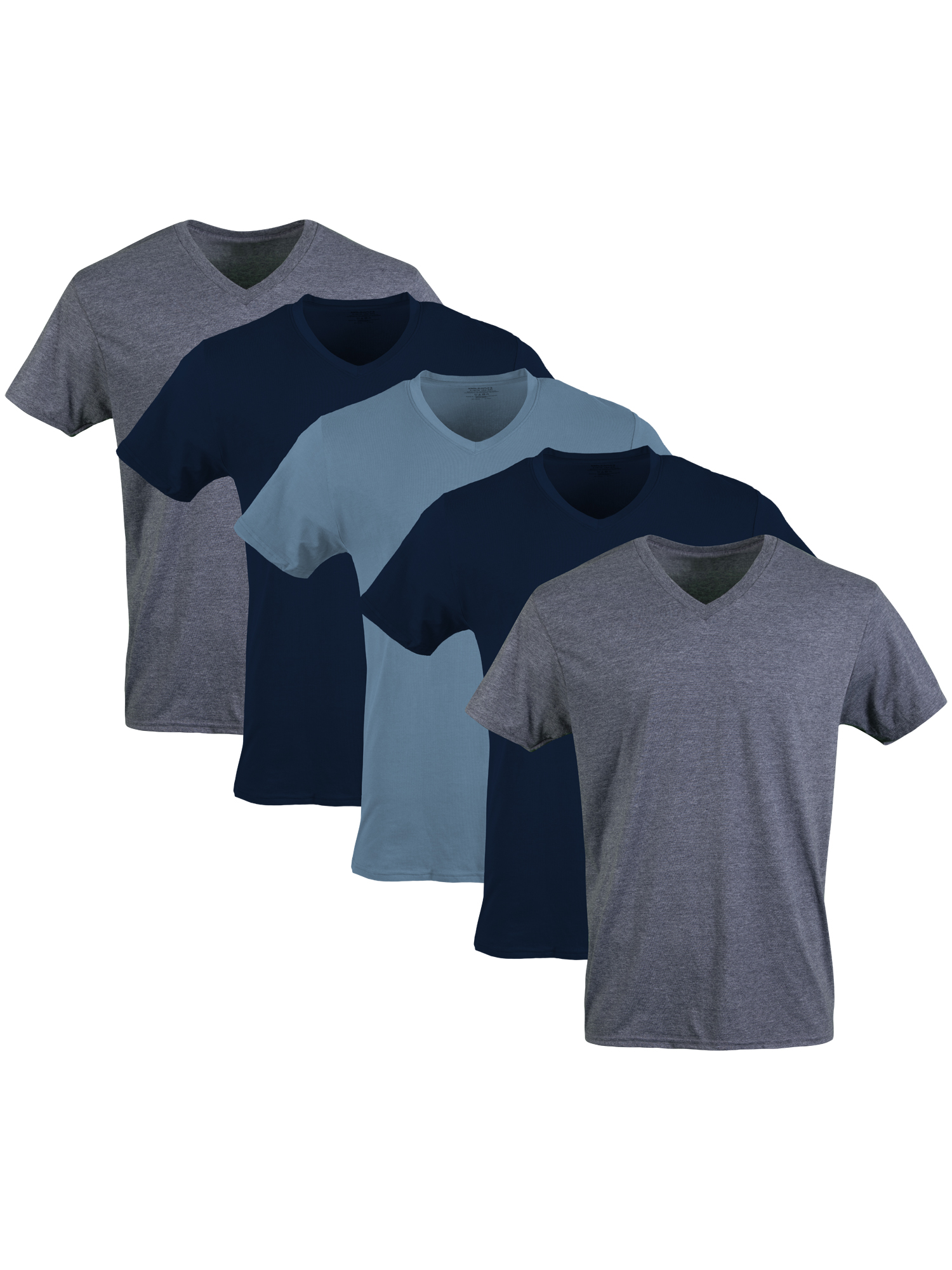 Gildan Adult Men's Short Sleeve V-Neck Assorted Color T-Shirt, 5-Pack, Sizes S-2XL - image 1 of 7
