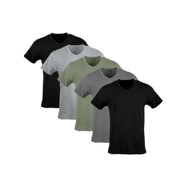Gildan Adult Men's Short Sleeve V-Neck Assorted Color T-Shirt, 5-Pack, Sizes S-2XL