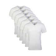 Gildan Mens V-Neck T-Shirts, 6-Pack, White, Medium