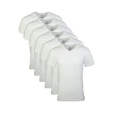 Gildan Adult Men's Short Sleeve V-Neck White T-Shirt, 6-Pack, Sizes S ...