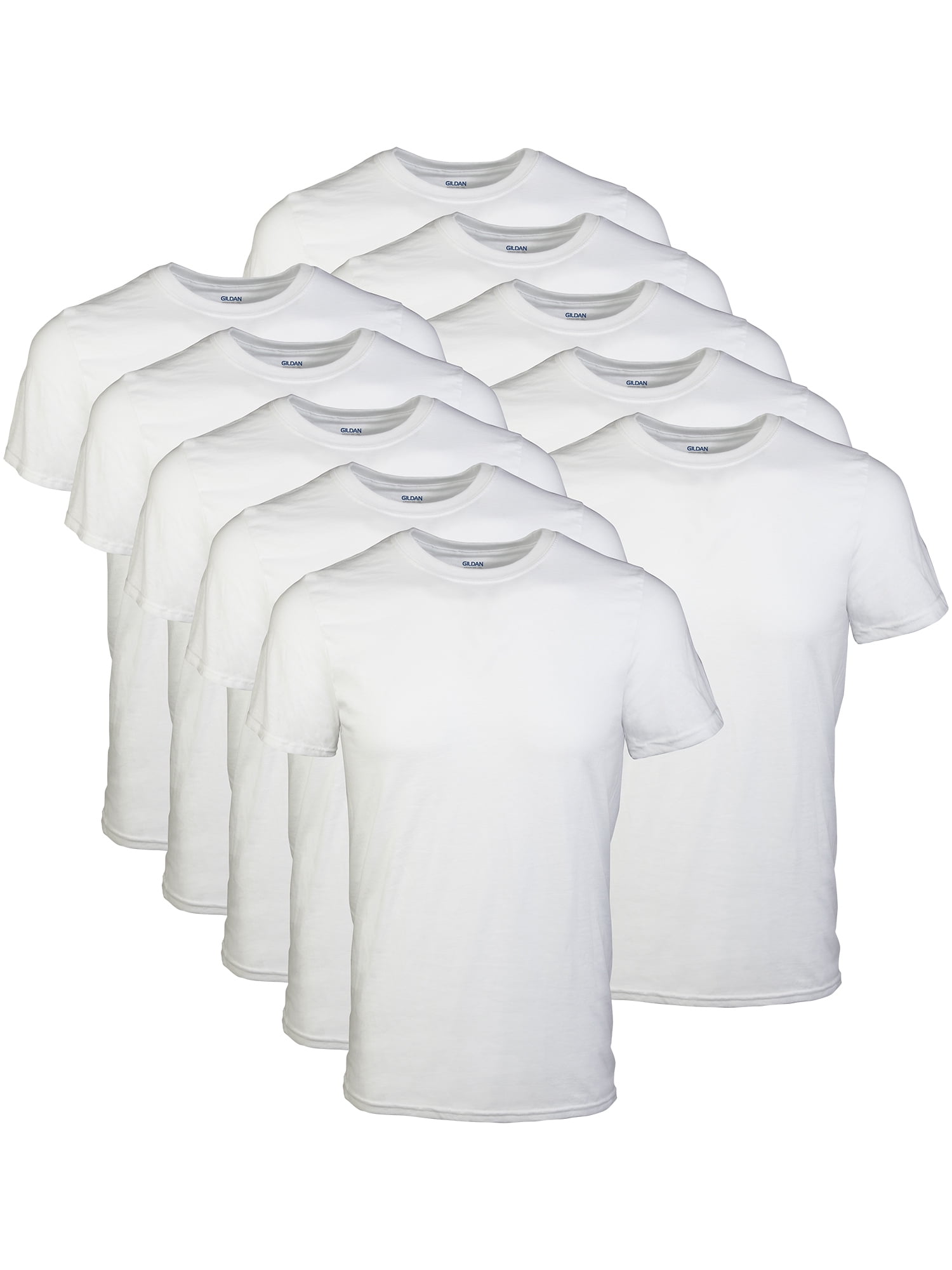 Gildan Adult Men's Tag Free, Crew T-shirts, White, 12-Pack, Sizes S-2XL ...