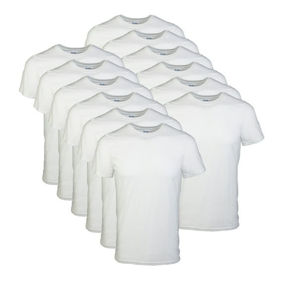 Gildan Adult Men's Tag Free, Crew T-shirts, White, 12-Pack, Sizes S-2XL