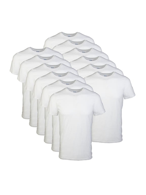 Adult Men's Tag Free, Crew T-shirts, White, 12-Pack, Sizes S-2XL