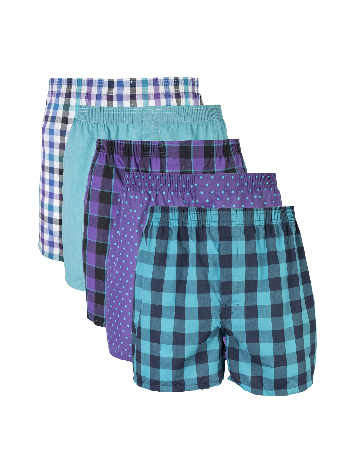 Gildan Adult Men's Woven Boxer Underwear, 5-Pack, Sizes S-2XL, 4.5" Inseam