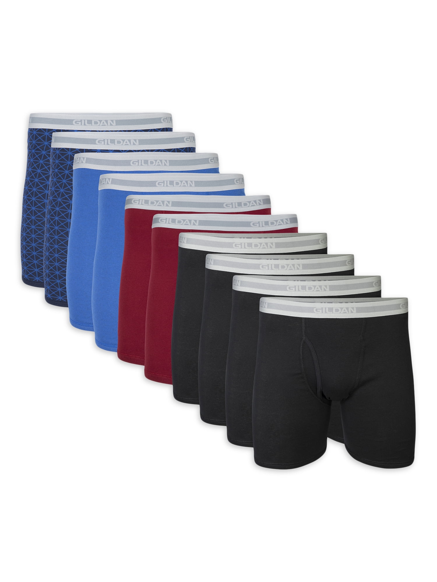 Gildan Adult Mens Boxer Briefs With Waistband, 10-Pack, Sizes S-2XL, 6  Inseam 