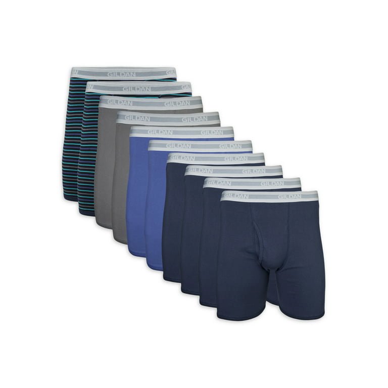 Gildan Adult Mens Boxer Briefs With Waistband, 10-Pack, Sizes S