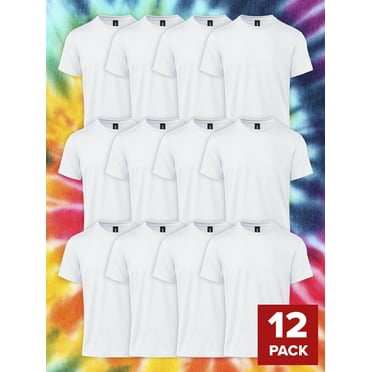Gildan Adult Short Sleeve Crew T-Shirt for Crafting - White, Adult Sizes S - 2XL, Cotton, Classic Fit, 12-Pack Blank Tee