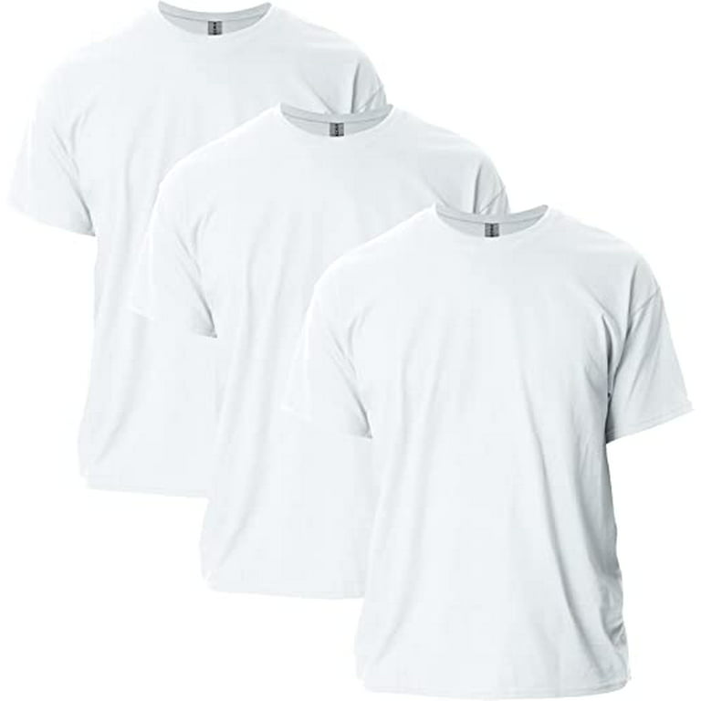 Gildan Adult Sleeve Crew T-Shirts for Crafting - White, Size Soft Cotton, Classic Fit, 3-Pack Blank Tees - Walmart.com
