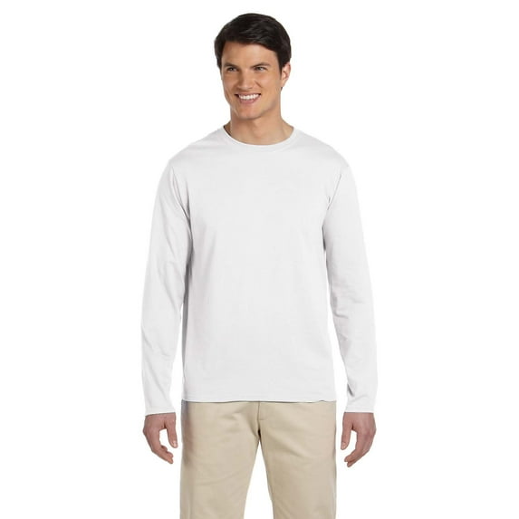 Gildan Adult Softstyle® Long-Sleeve T-Shirt, WHITE, M