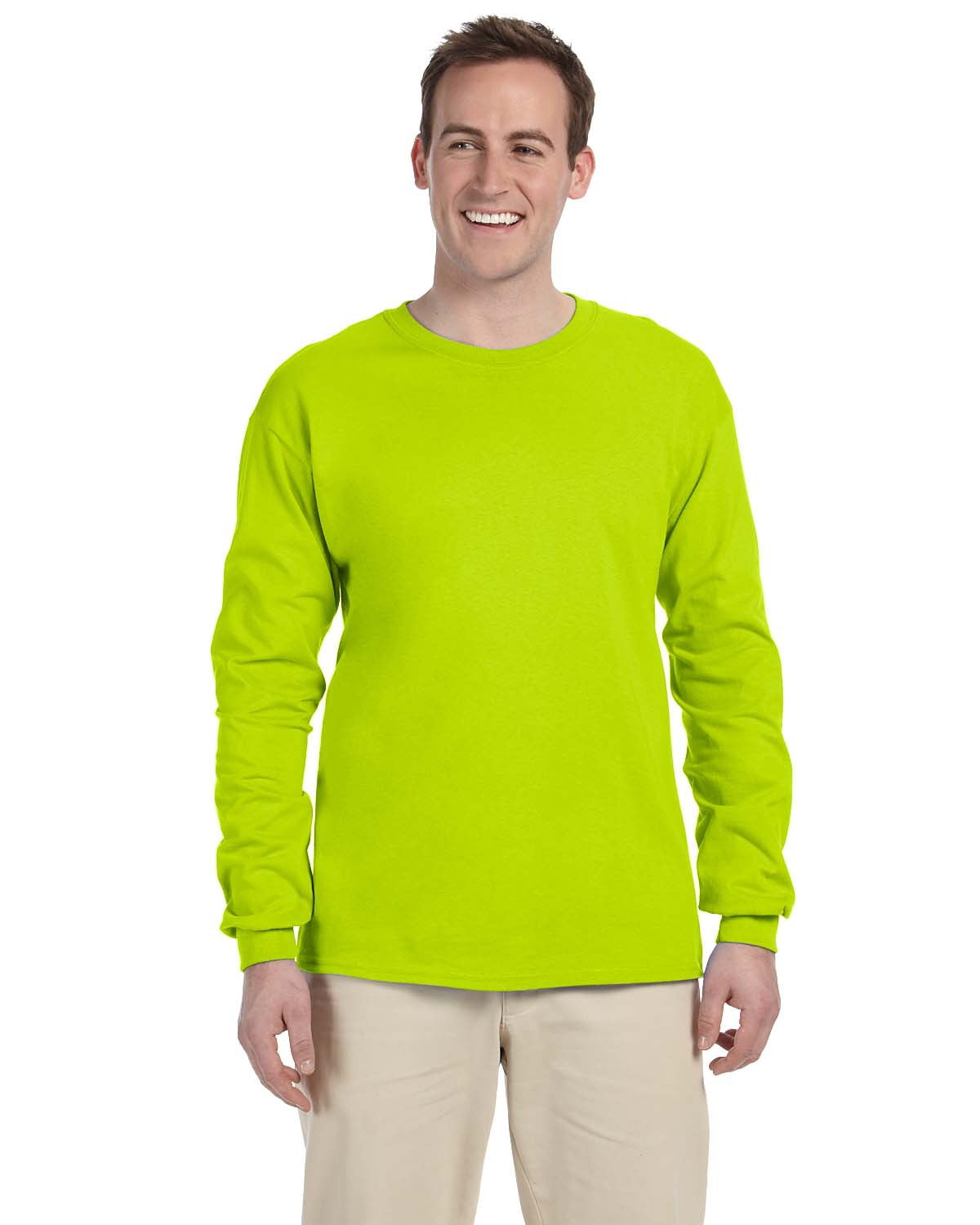 Gildan Ultra Cotton Long Sleeve T-Shirt - 6 Oz, Military Green, Medium
