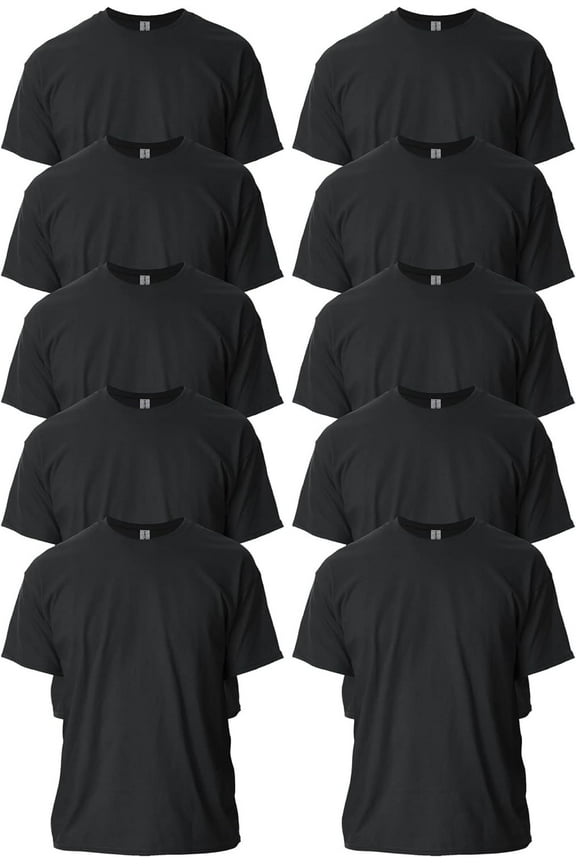 Adult Ultra Cotton T-Shirt, Style G2000, Multipack, Black 10-Pack, X-Large