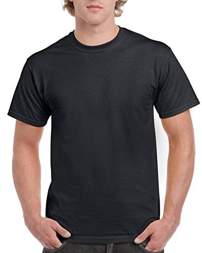 Gildan Adult Ultra Cotton T-Shirt, Style G2000, Multipack, Black 2-Pack,  Large 