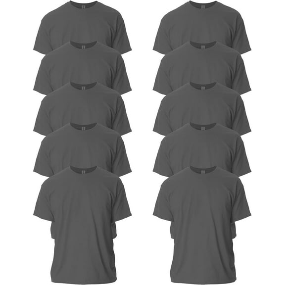 Gildan Adult Ultra Cotton T-Shirt, Style G2000, Multipack, Charcoal 10-Pack, Small