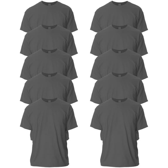 Gildan Mens Ultra Cotton T-Shirt, XL, Charcoal (Pack of 10) 10 Charcoal