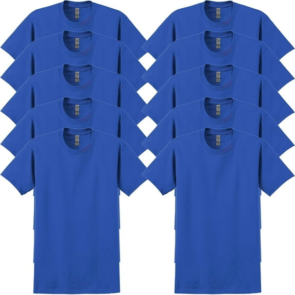Gildan Adult Ultra Cotton T-Shirt, Style G2000, Multipack, Royal 10-Pack, Medium