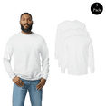 thumbnail image 1 of Gildan Adult’s Ultra Cotton Long Sleeve T-Shirt, Durable Ribbed Collar White Tee, Bulk 3 Pack, S, 1 of 5