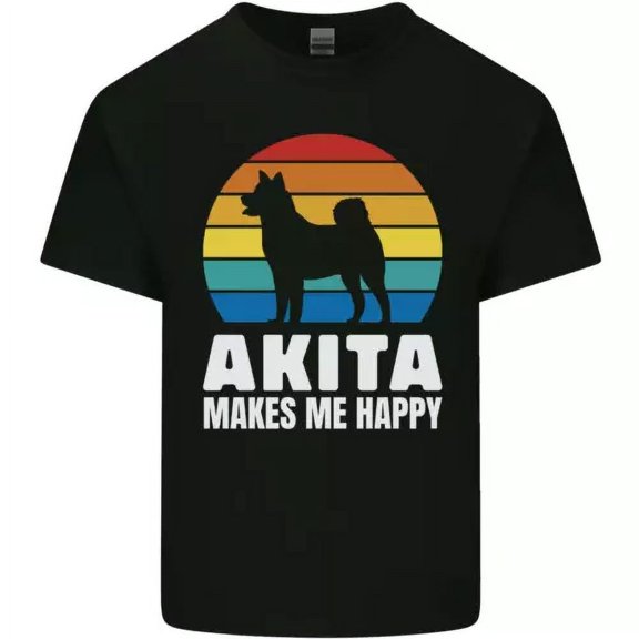 Gildan Akita Makes Me Happy Funny Dog Inu T-Shirt
