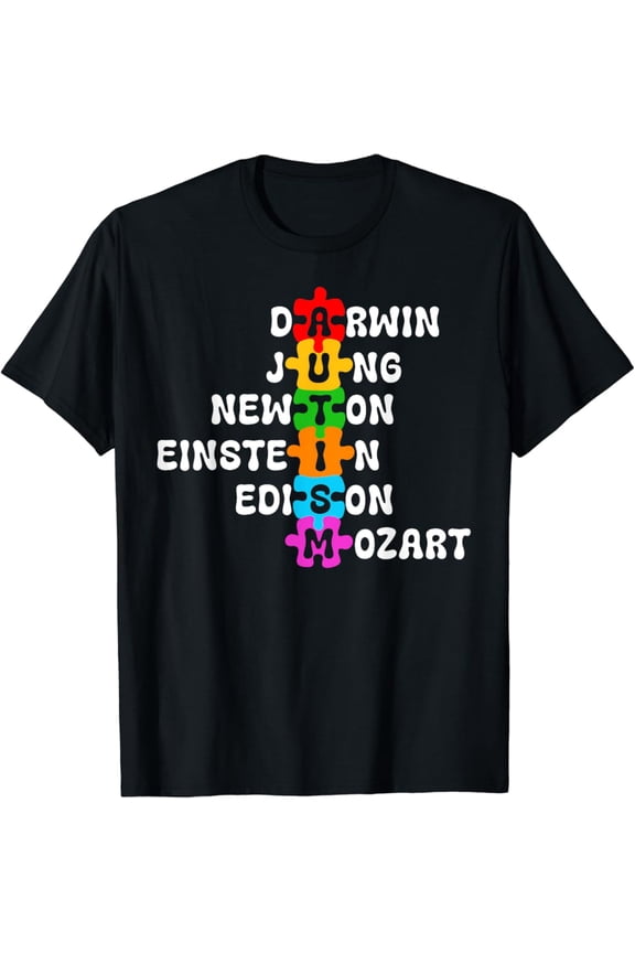 Autism Awareness Darwin Jung Newton Einstein Edison Mozart T-Shirt Gift for Men Women Unisex Tee