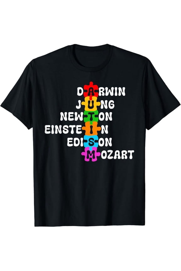 Autism Awareness Darwin Jung Newton Einstein Edison Mozart T-Shirt