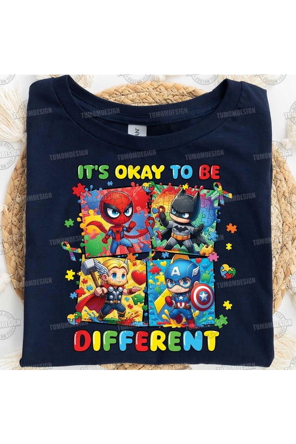 Awareness T-shirt, Be Kind T-shirt, Squad Autism Superhero T-shirt, It’s Okay To Be Different T-shirt, Cartoon T-shirt, Autism Kid T-shirt, Autism