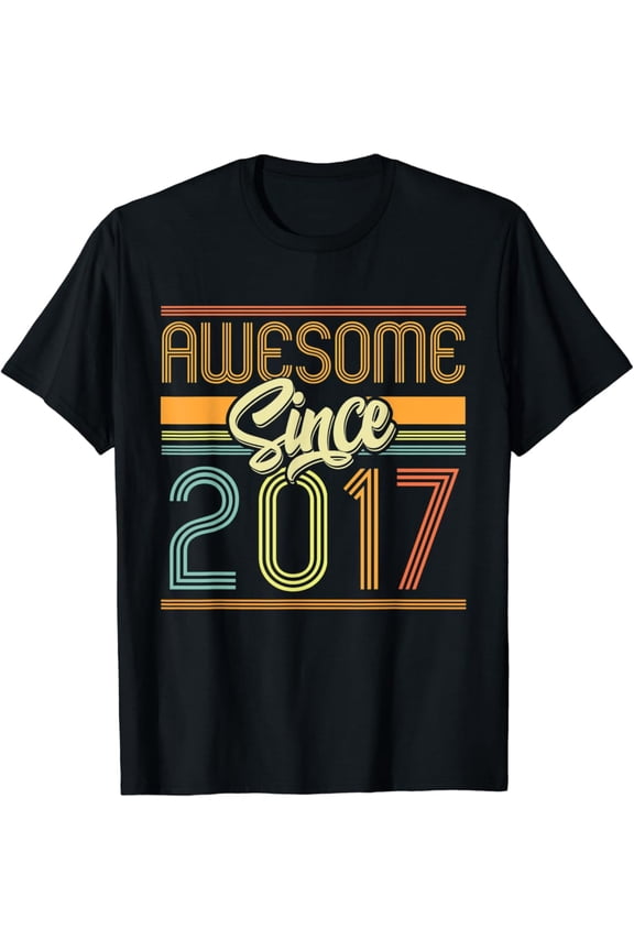 Awesome Since 2017 5Th Birthday 5 Years Old Bday Kids Boys Hot Trending T-Shirt Unisex S To 5Xl
