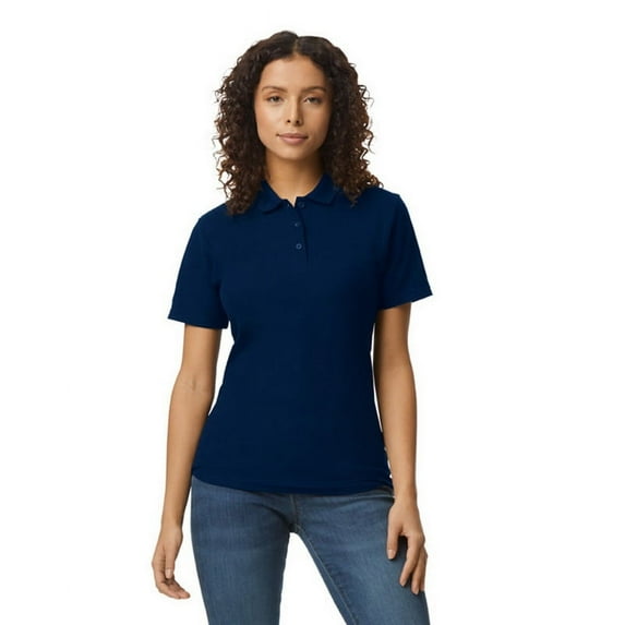 Gildan B01260654 Softstyle Pique Polo Shirt for Women, Navy - Medium