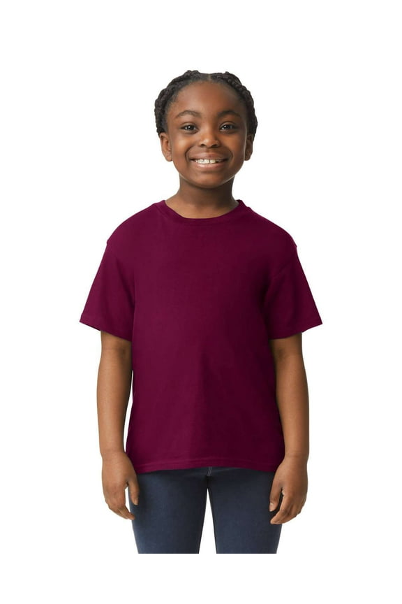B01660532 Softstyle Youth T-Shirt, Maroon - Extra Small