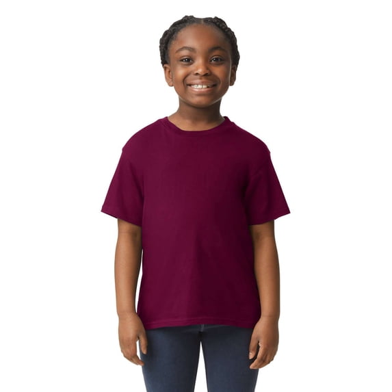 Gildan B01660536 Softstyle Youth T-Shirt, Maroon - Extra Large