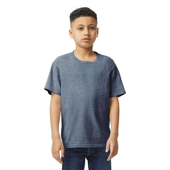 Gildan B01660615 Softstyle Youth T-Shirt, Heather Navy - Large