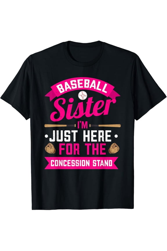 Baseball Sister Cute Women's Concession Stand Girls T-Shirt Gift for Men Women Unisex Tee