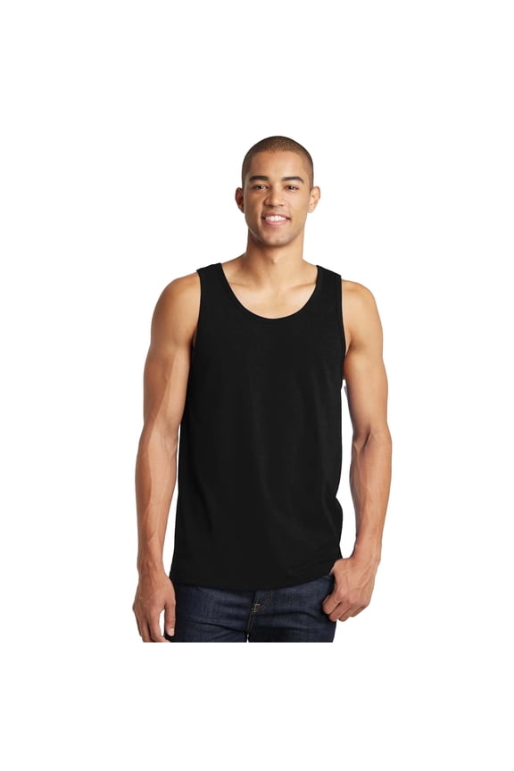 Ultra Cotton Tank Top for Men, Classic Fit Bound Neck Sleeveless Tank for Comfort, Black, 2XL
