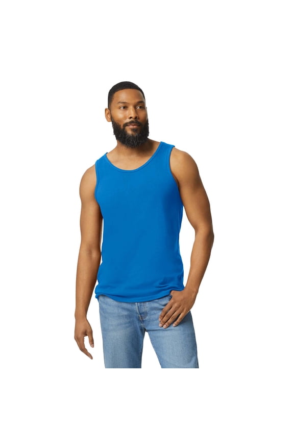Ultra Cotton Tank Top, Royal Sleeveless Workout Shirt for Men Single Pack Gym Undershirt, XL